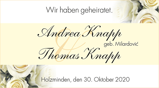 Erfreuliche Nachricht, auch mal aus dem Privatbereich